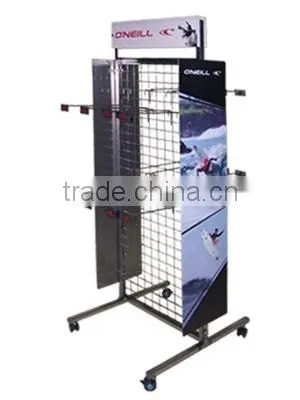 Practical Double Sided Floor Wire Mesh Display Racks and Stands photo-2