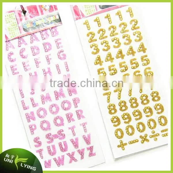 Customized Self-adhesive Acrylic Rhinestones Sticker Number Tape Scrapbooking Craft Decorative Sticker photo-5