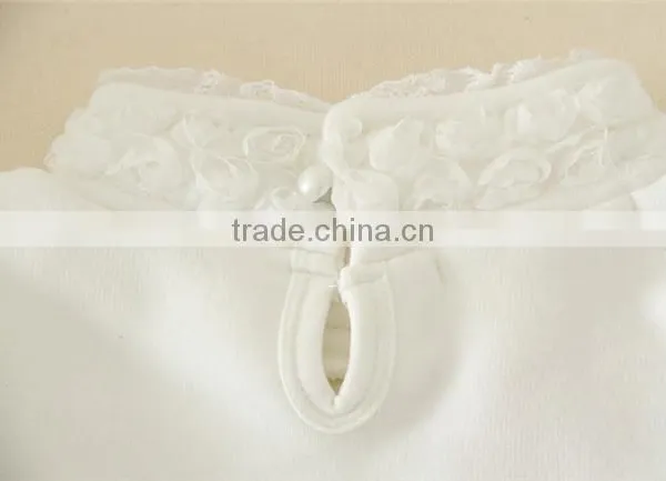 Hot Sale Kids White Cotton Tops With Bear Appliqued Long Sleeves Bottoming Shirts for 3-15years photo-4