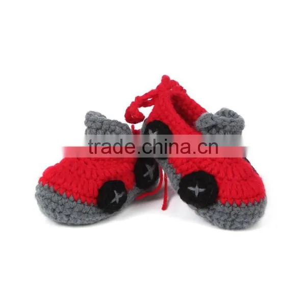 Cartoon Cars Style Handmade Crochet Baby Boy Shoes photo-3