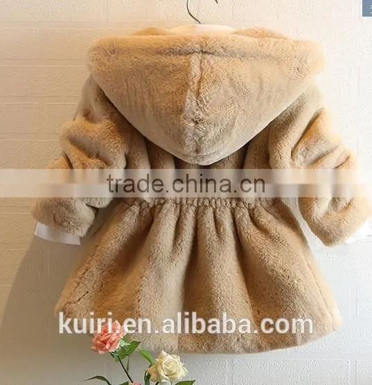 New Fashion 2016 Children Faux Rabbit Fur Coat Autumn and Winter Baby Girls Warm Thick Faux Fur Short Casual Outerwear Clothes photo-2