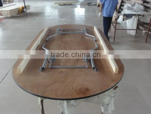 High Quality Plywood Folding Long Table/plywood Rectangular Banquet Table photo-5
