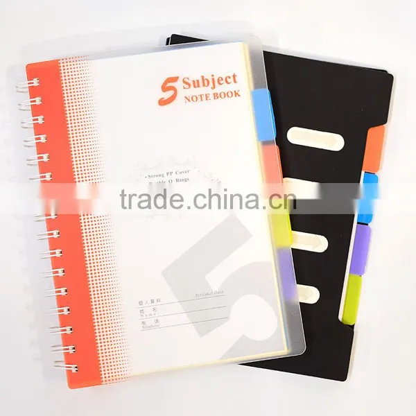 Transparent PVC Cover Spiral Binding Notebook Cheap Student Exercise Notebook Custom Diary Notebook With Index Tab photo-2