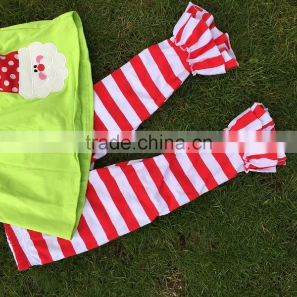 FALL OUTFITS Girls Christmas Pant Sets 3 Pieces Scarf Sets Kids Santa Clothes Kids Green Top Sets Persnickety Girls photo-5