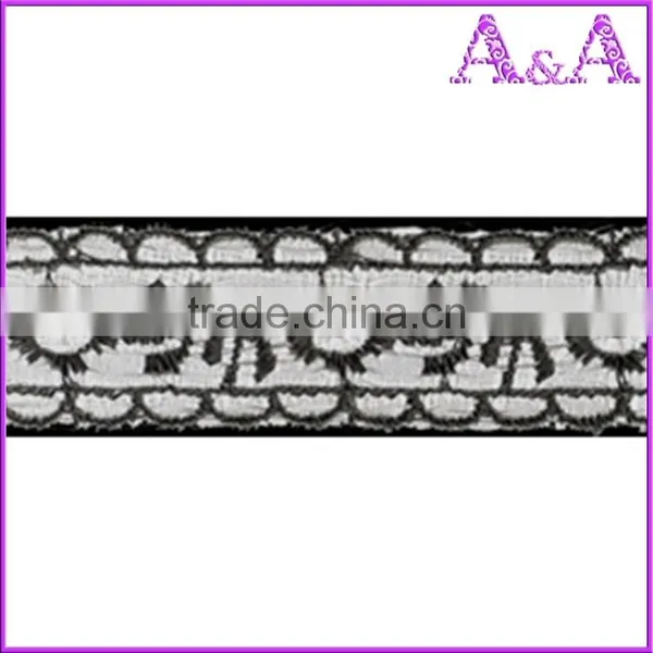 Swimming Wear Use Black Embroidery Organza Ribbon Lace photo-4