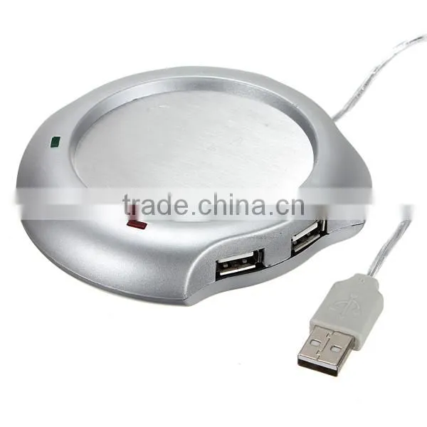 New Arrival Wired Muti-function Tea Coffee Cup Mug Warmer Heater Office Pad With 4 Port Hub USB Gadget For PC For Mac photo-5