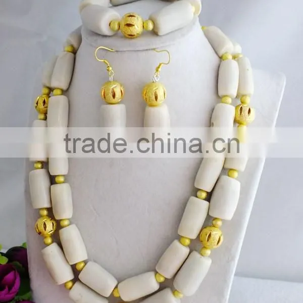 Unique Design !!! 2015 Natural White Coral and Yellow Shell Pearl Beads Jewelry Set photo-3