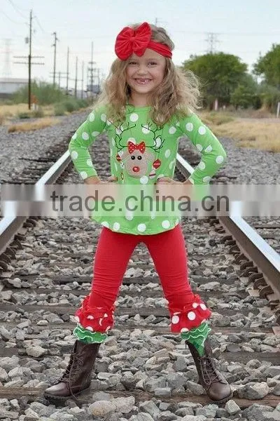 Best Selling Floral Ruffle Cotton Girls Boutique Outfit photo-4