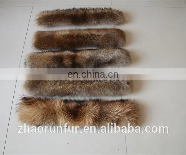 Wholesale Price Fashion Natural Real Dyed Raccoon Fur Collar For Garment photo-4