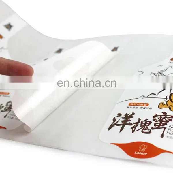 Custom Die Cut Colorful Plastic Bottle Sticker for Natural Ripe Honey Packaging photo-5