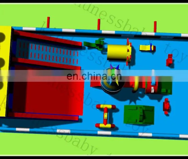 Inflatable Funcity With Slide Inflatable Play Center Giant Inflatable Slide and Obstacle Combo photo-6
