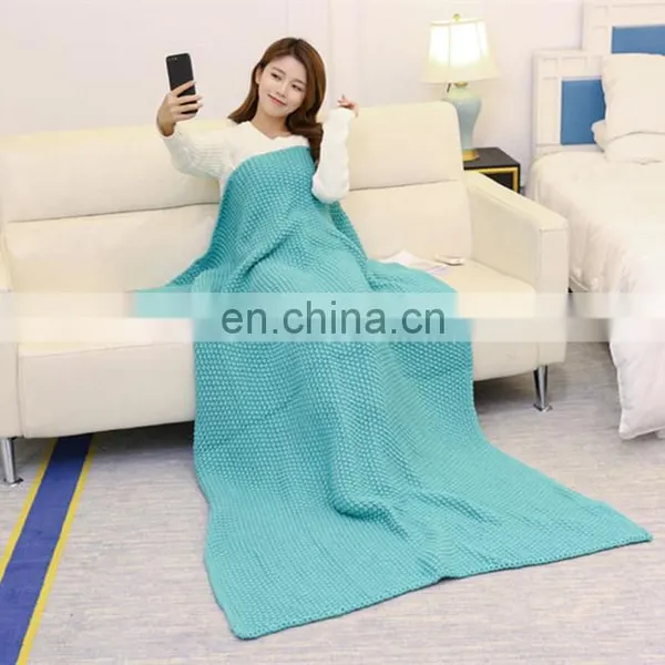 100% Acrylic Knitted Keep Warmer Square Blanket photo-3