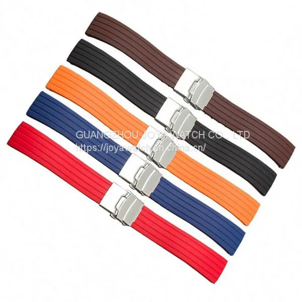 18 20 22 24 26 28 30mm Silicone Rubber Composite Stitch Watch Band Strap Wholesale OEM Supplier photo-3