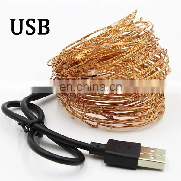 Home Decoration 100Leds/10Meters USB Rechargeable Copper Wire Led String Lights photo-4