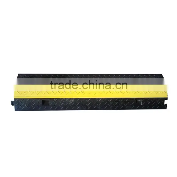 Lower Factoty Price 1000*245*45mm Soft Flexible 2 Channels Rubber Cable Protector Ramp photo-2