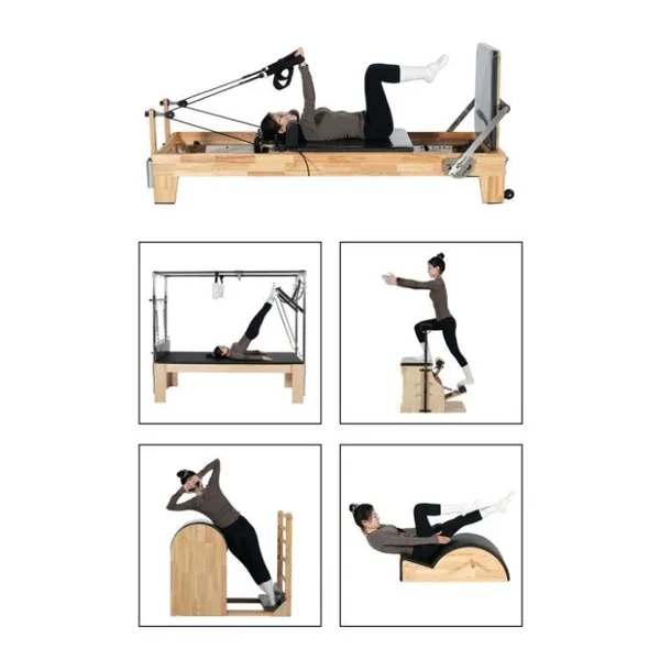 Body Pilates Reformer Set Balanced Professional Yoga Fitness Wood Pilates Machine Bed Chair Equipment for Home Workout photo-5