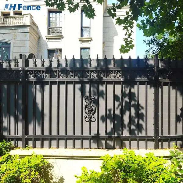 Black Metal Steel Picket Fence Panel for Outdoor Garden Security Trellis & Gates photo-5
