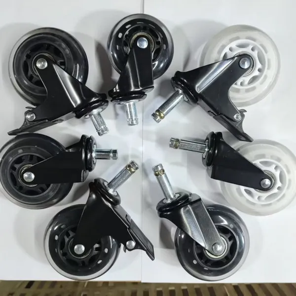 Universal Wheel Factory Direct Sales 2-inch 2.5-inch 3-inch 4-inch Furniture With Brake Mute Caster Rubber pu Transparent Wheel photo-4