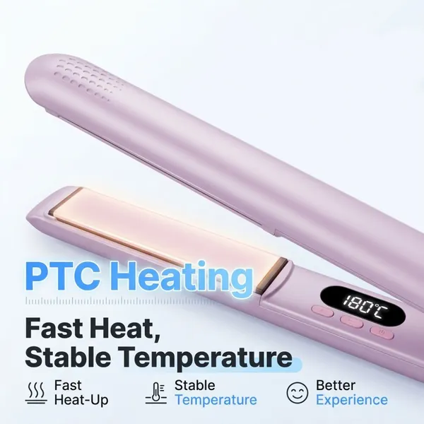 Ceramic Tourmaline Coating Ionic Hair Straightener Flat Iron, 5 Temp Settings 150-230°C, PTC Fast Heating, 3D Floating Plates photo-5