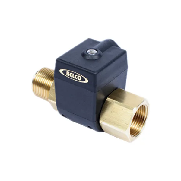 KELCO C25 Inline Magnetic Flow Switch One Piece Brass Body Reed or 3 kW Solid State Module Hot Liquids to 90 C Any Orientation