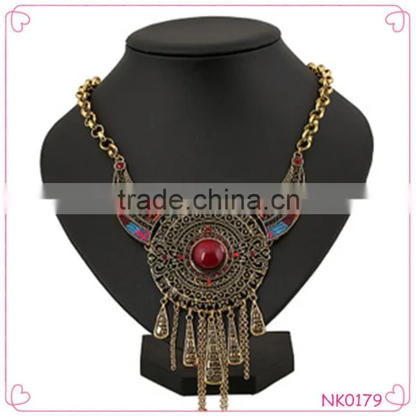 Hot Sale New Deisgn National Style Necklace Heavy Pendant Necklace Gemstone Jewelry