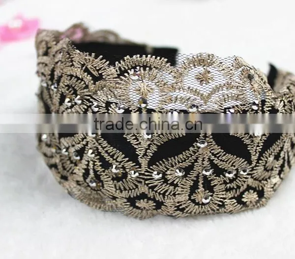 Fabric Lace Wide Fashion Headband Hairband Delicate Women Hair Accessories photo-2