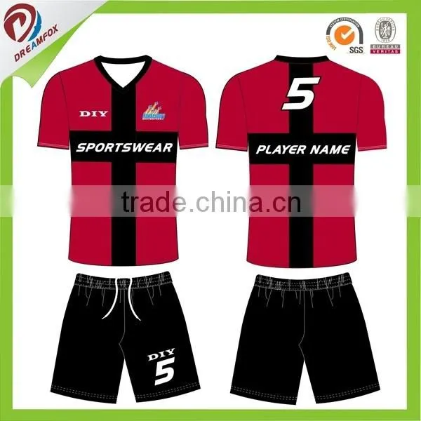 2015 New Style Custom Sublimation High Quality Black Green Soccer Jersey Wholesale photo-6