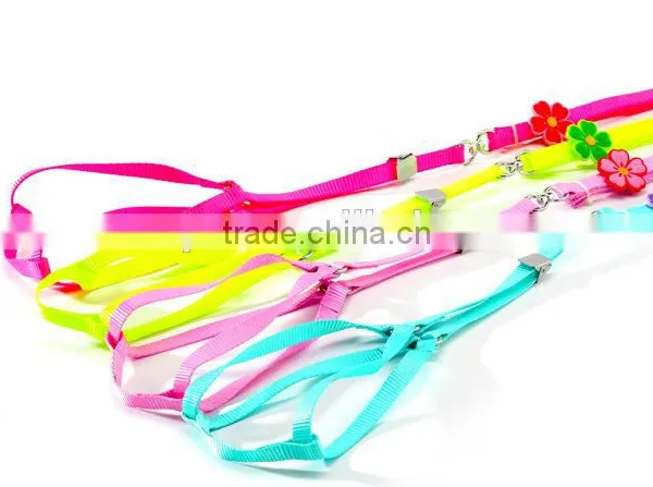 Wholesale New Fluorescent Color Chest Straps High Quality Nylon Pet Harness Leash photo-5
