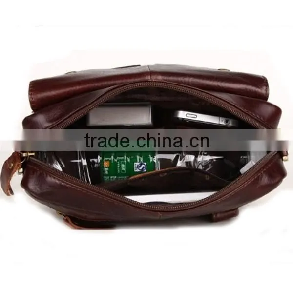 Brown Men's Genuine Leather Cowhide Messenger Shoulder Waist Bag Bum Bag photo-6
