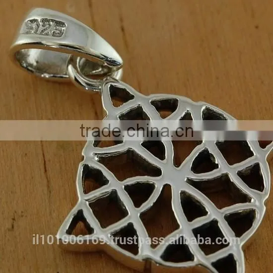 Thick Celtic Knot Solid Silver Pendant, Pn19 photo-3