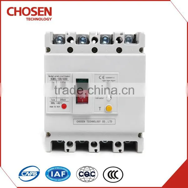 400V 125amp 100amp 80amp Electrical Leakage Circuit Breaker,earth Leakage Protection