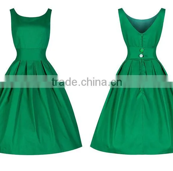 Women's Vintage Clothing Cotton Umbrella Swing Rockabilly Dress photo-6