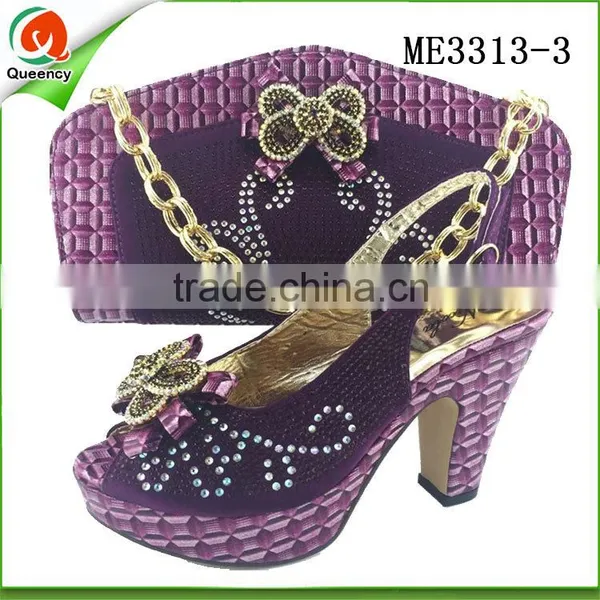 Fashion Ladies Italian Shoes and Bag to Match Women Wedge Shoes and Clutch Bag Purses Bag photo-4