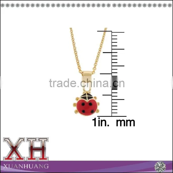 Lovely Children's Ladybug Necklace Earrings Fashion Enamel Jewelry Set photo-4