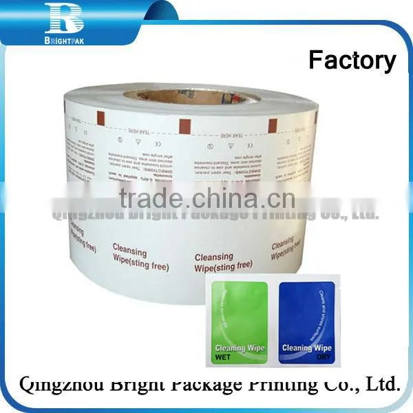 China Made Aluminum Foil Paper for American Alcohol Prep Pad, Metallic Foil Wrapping Paper for Handy Freshener Wet Wipes