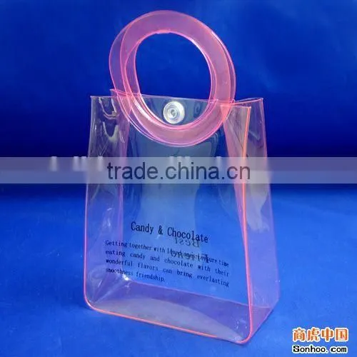 clear pvc snap closure plastic pvc clear bag