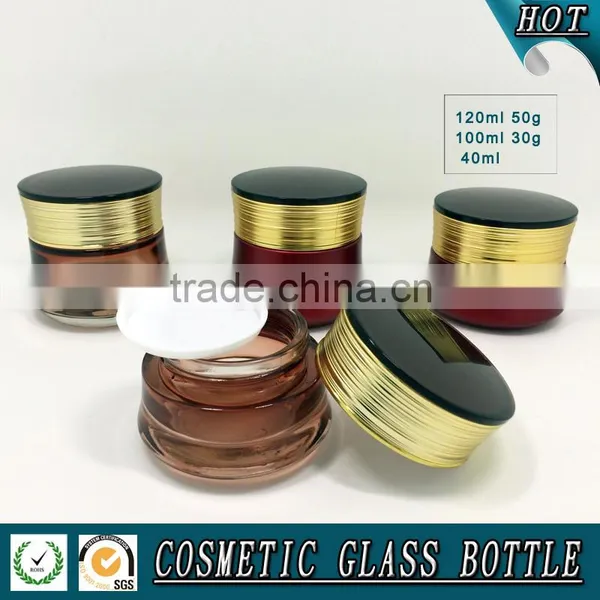 High Quanlity Red Colored Cosmetic Glass Bottles and Cosmetic Glass Jars photo-6