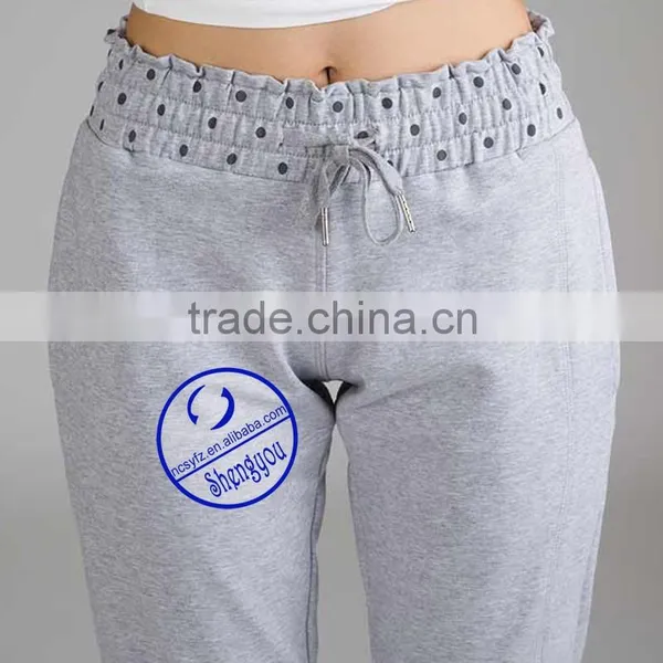Wholesale Custom 100% Polyester Grey Women Yoga Sweat Pants photo-6