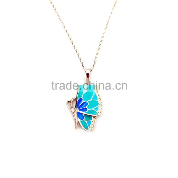 18K White Gold Plated Enamel Enthusiastic Coloring Butterfly Jewelry Sets photo-2
