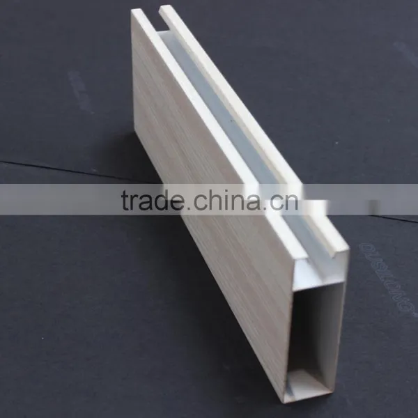 Simple Wood Grain Metal Suspend Slat Ceiling Aluminum Square Tube Screen Ceiling Tiles photo-3