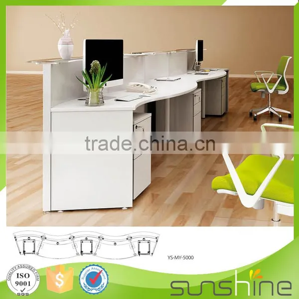 2016 New Design Wave Shape White MDF Spa Reception Desk Dimensions YS-RCT02 photo-2