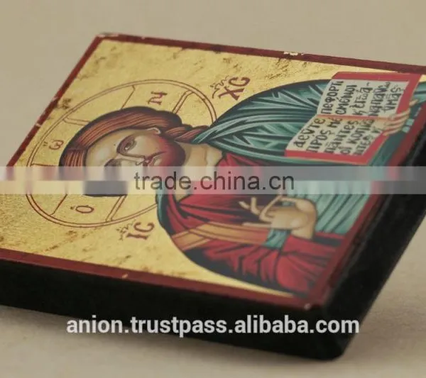 Greek & Russian Orthodox Small Wooden Icon. Christ Pantocrator photo-4