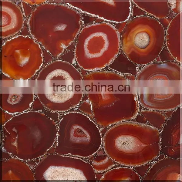 GS8020 Red Agate Mosaic Gemstone Slab