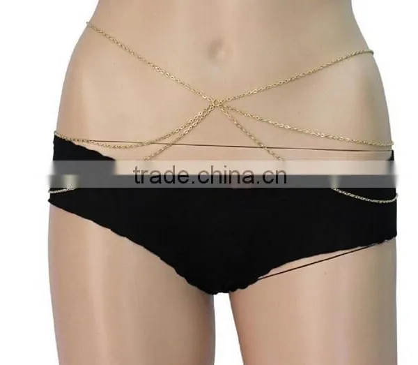 Africa Women Simple Fashion Three Layers Sexy Bikini Waist Belly Body Chain Body Chain Jewelry photo-5
