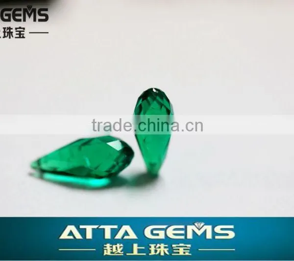 AAA Green Quartz Tear Drop Cut - Created Emerald
