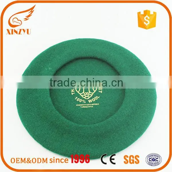 100% Wool French Beret Hat Applique Wholesale Cool Army Cap photo-3