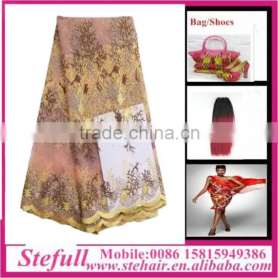 Stefull African Wax Print High Quality 100% Cotton Stone Lace Fabric