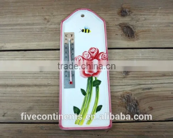 Decorative Ceramic Hand-paint Indoor/Outdoor Thermometer photo-2