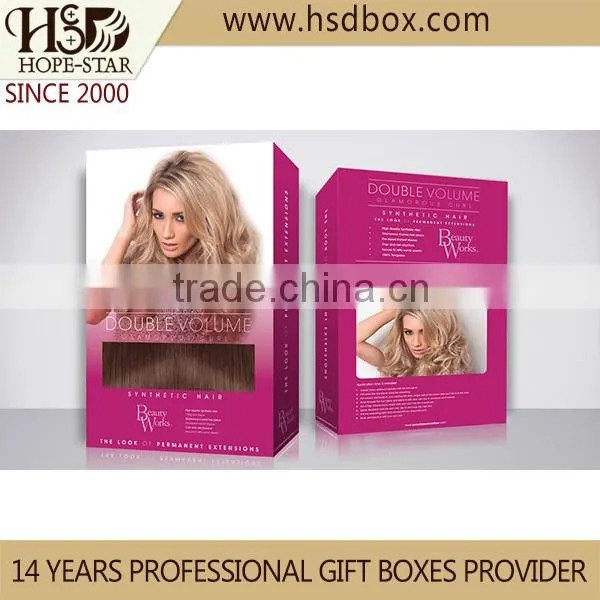 2015 New Design Hair Extension Paper Packaging Box With PVC Window photo-6