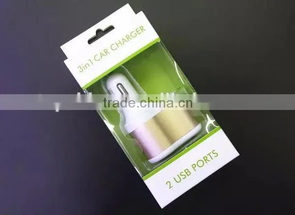 Hot Selling Universal Usb Car Charger, 3 in 1 Cigarette Car Charger for IPhone/samsung photo-6